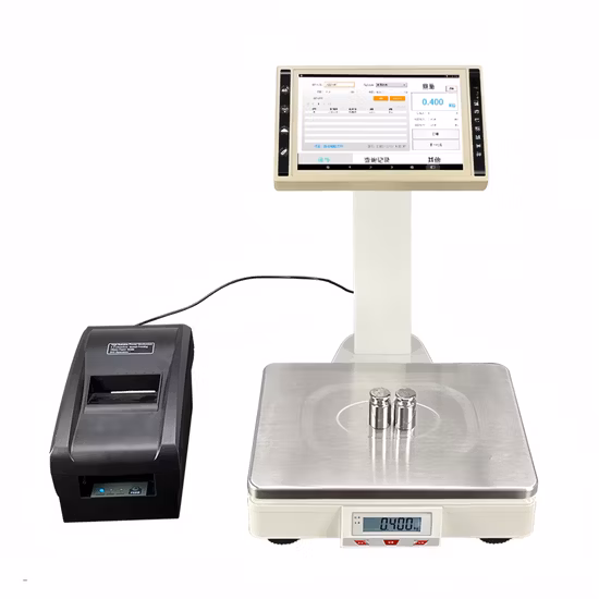 Caixa registadora do tela táctil da máquina de peso do supermercado com escala