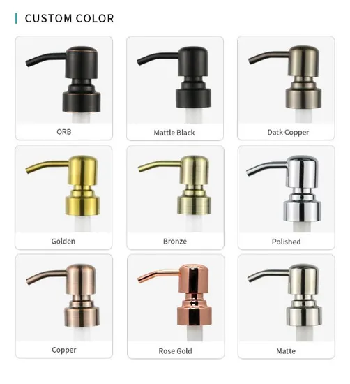 Chapeamento de cobre 304 inoxidável 2.0cc 1.0cc dispensador de sabão de saída para cozinha e banheiro